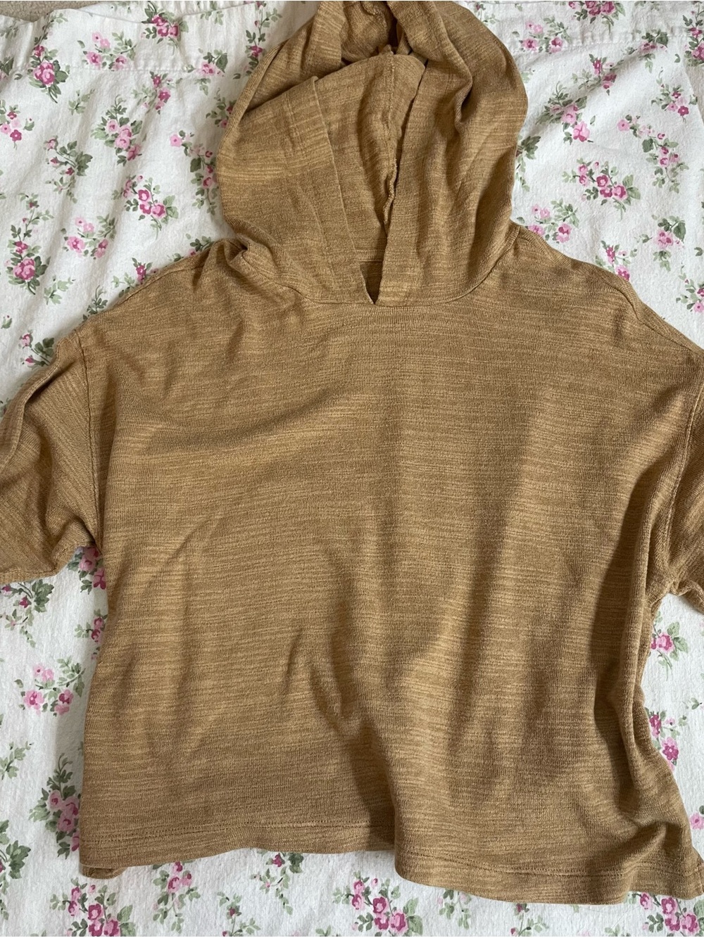 Old Navy Camel/Tan Cropped Hoodie Girls Size XL